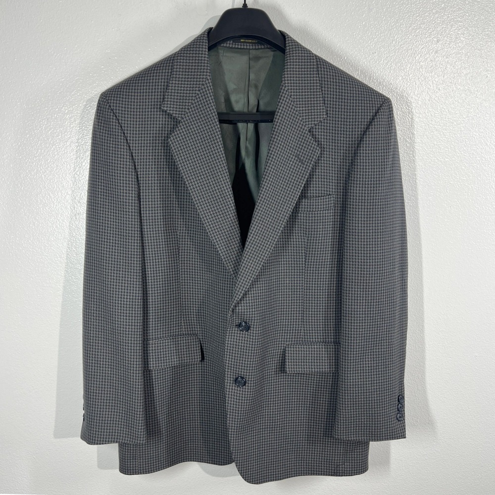 Vtg. Givenchy Monsieur Men's Houndstooth Blazer 40R Wool Sport Coat Vintage USA